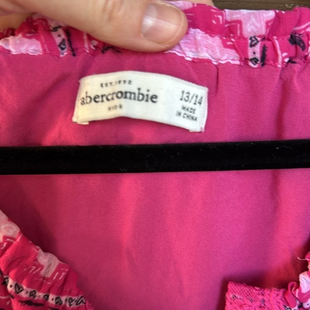 Abercrombie kids, pink butterfly and hearts print dress size 13/14